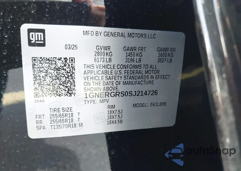 2025 Chevrolet Traverse Fwd Lt from USA, damaged, VIN 1GNERGRS0SJ214726